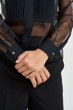 Camicia donna in organza nera CA168 110 ELISABETTA FRANCHI 