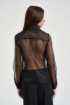 Camicia donna in organza nera CA168 110 ELISABETTA FRANCHI 