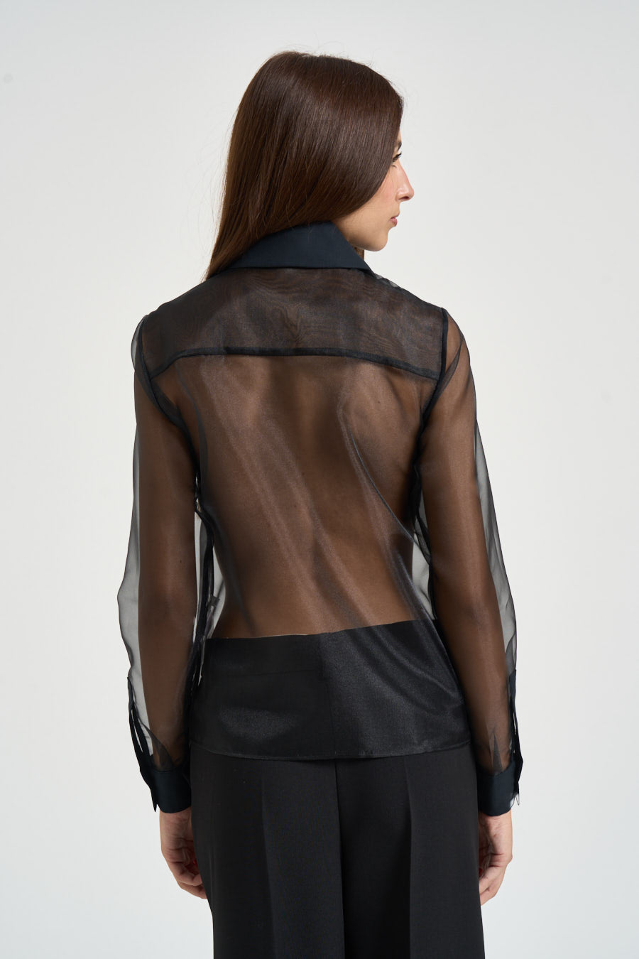 Camicia donna in organza nera CA168 110 ELISABETTA FRANCHI 