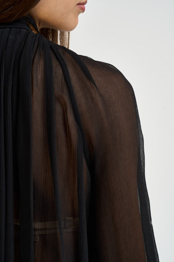 Blusa donna semitrasparente nera - 5