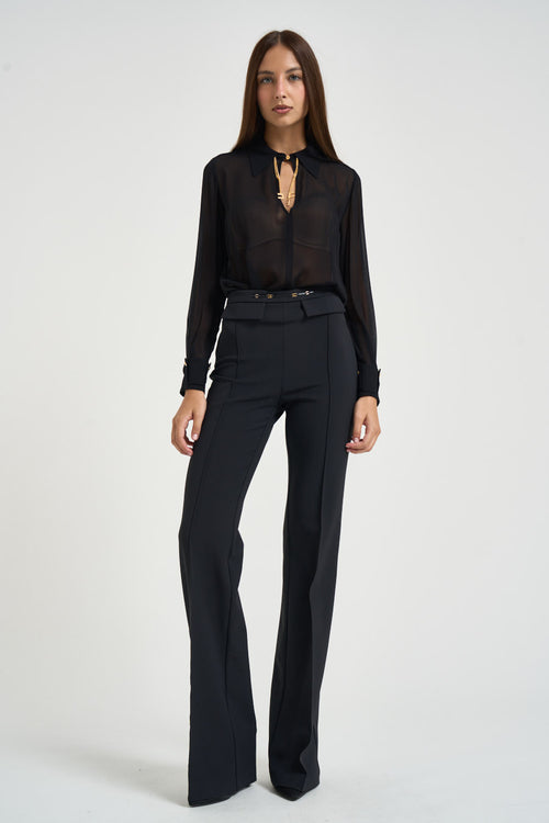 Camicia donna semitrasparente nera - 1