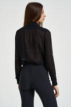 Camicia donna semitrasparente nera CA194 110 ELISABETTA FRANCHI 