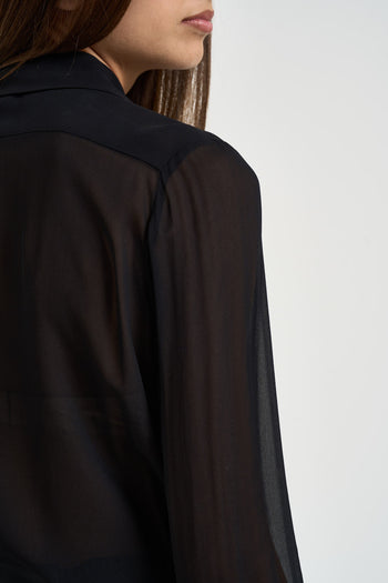 Camicia donna semitrasparente nera - 6