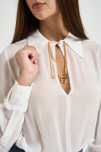 Camicia donna semitrasparente bianca CA194 360 ELISABETTA FRANCHI 