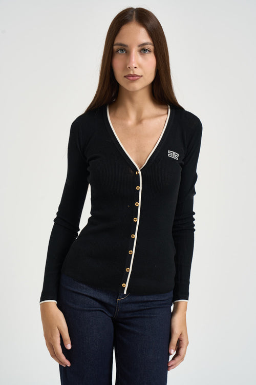 Cardigan donna tricot nero