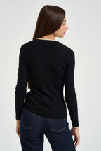 Cardigan donna tricot nero MK16B 685 ELISABETTA FRANCHI 
