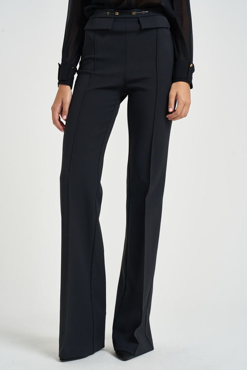 Pantalone donna a vita alta nero - 1