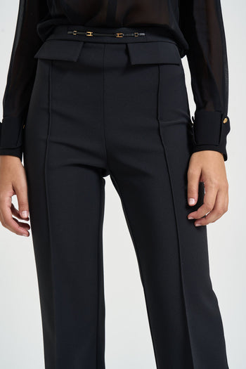 Pantalone donna a vita alta nero - 5