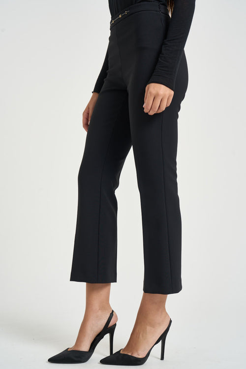 Pantalone donna dettaglio gioiello nero - 2