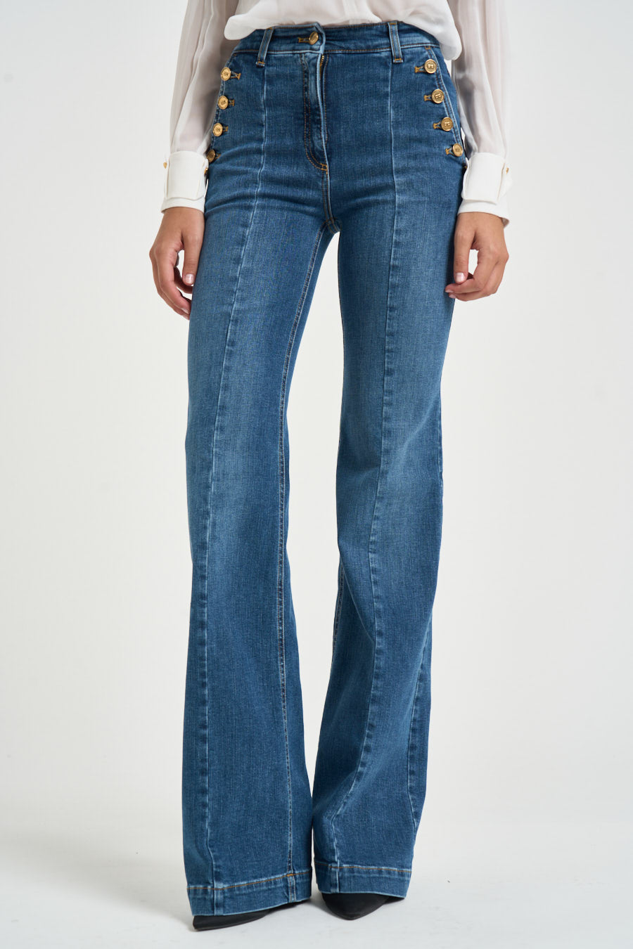 Jeans donna a zampa blu PJ12D 66E2139 ELISABETTA FRANCHI 