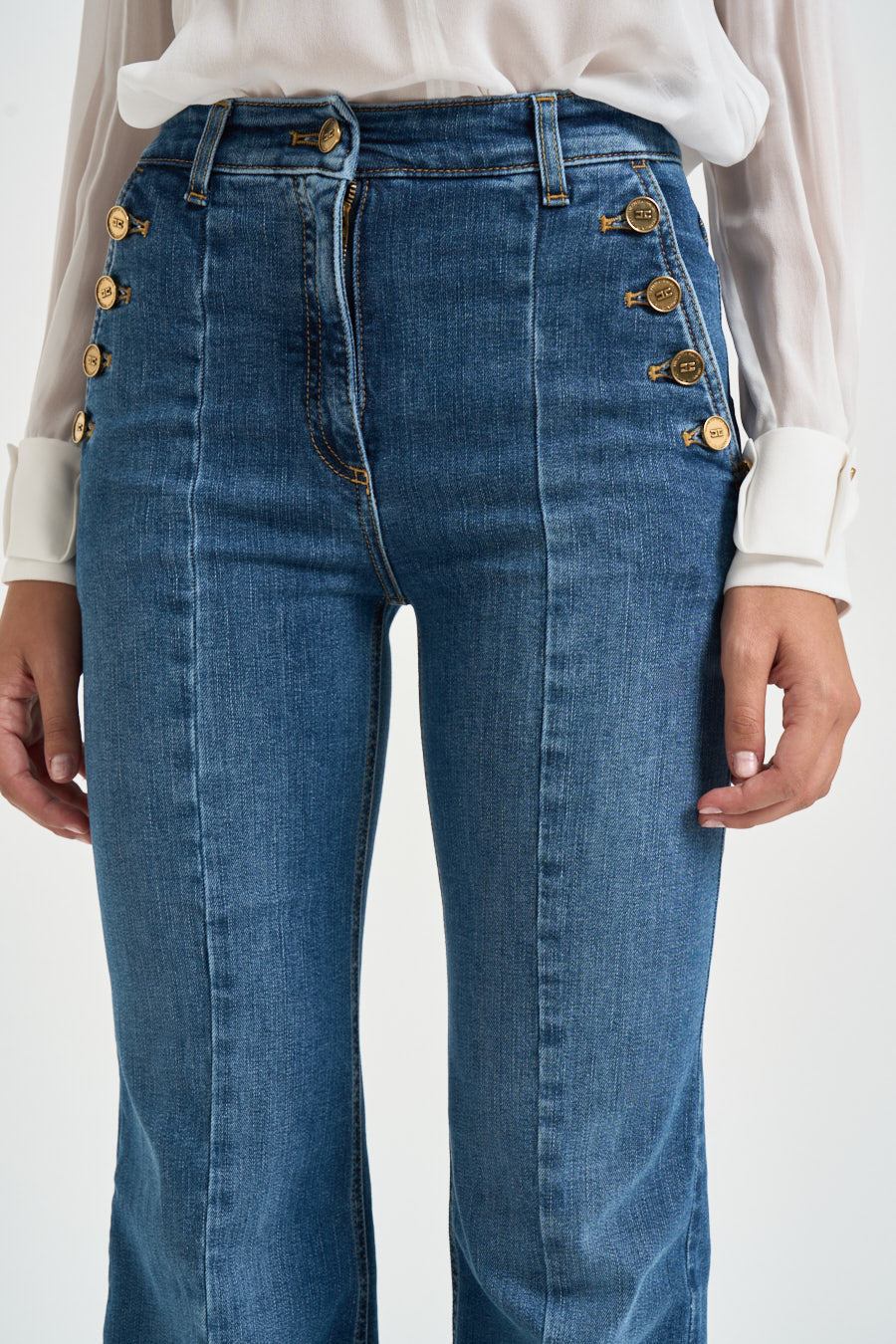 Jeans donna a zampa blu PJ12D 66E2139 ELISABETTA FRANCHI 