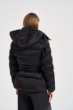 Piumino donna con cintura in vita nero PI92D 110 ELISABETTA FRANCHI 