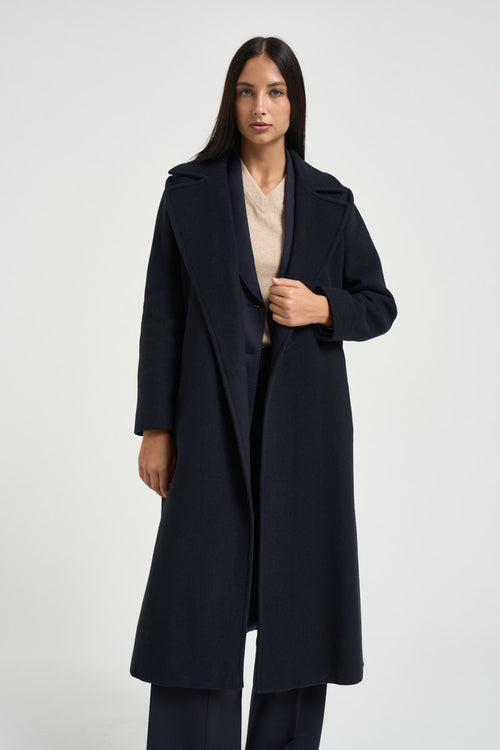 Cappotto donna lungo blu notte - 2