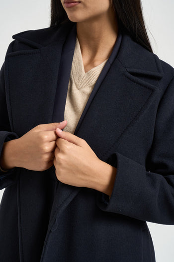 Cappotto donna lungo blu notte - 3