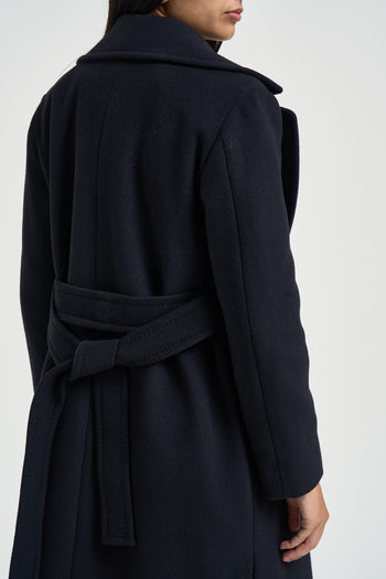Cappotto donna lungo blu notte - 6