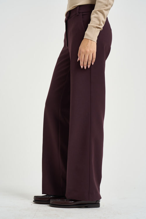 Pantaloni donna sartoriali bordeaux - 2