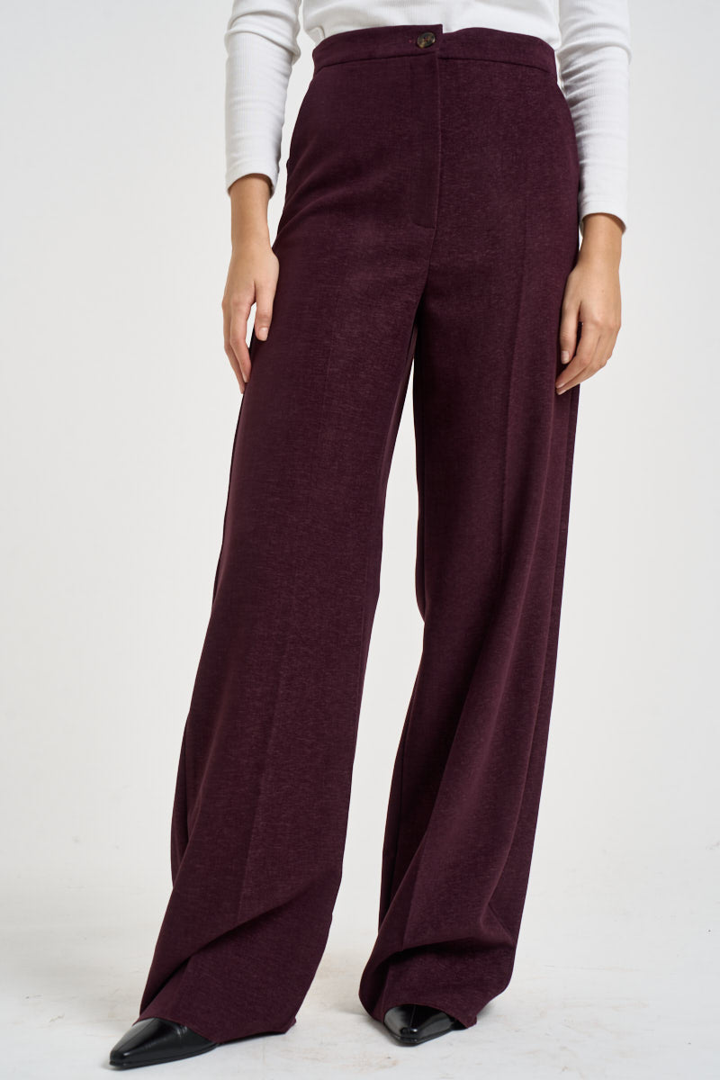Pantaloni donna a palazzo burgundy EGIZIO2 004 EMME 