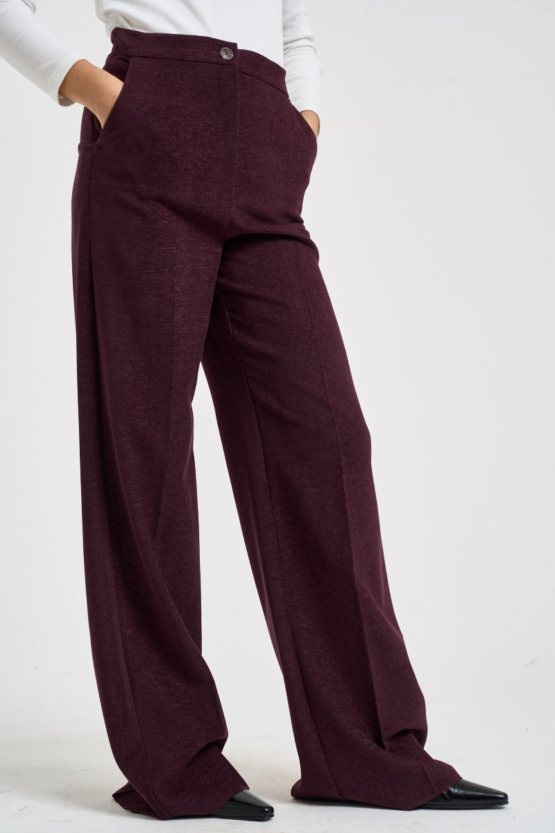 Pantaloni donna a palazzo burgundy EGIZIO2 004 EMME 