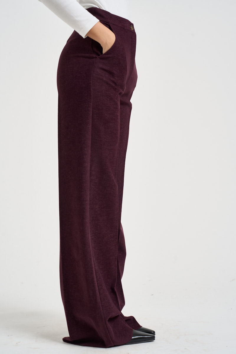Pantaloni donna a palazzo burgundy EGIZIO2 004 EMME 