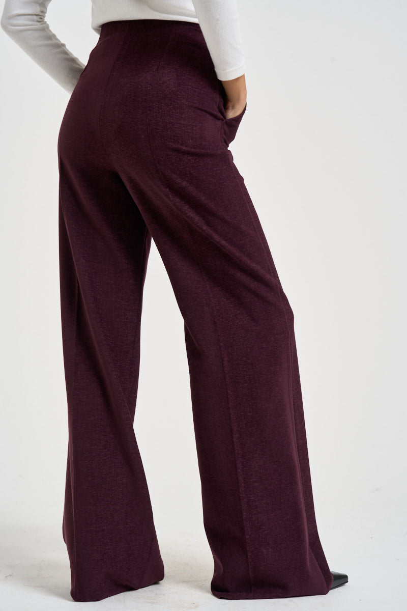 Pantaloni donna a palazzo burgundy EGIZIO2 004 EMME 