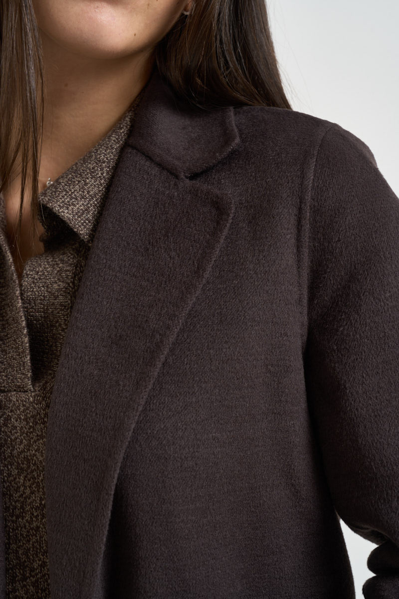 Cappotto donna monopetto marrone ESODO 008 EMME 