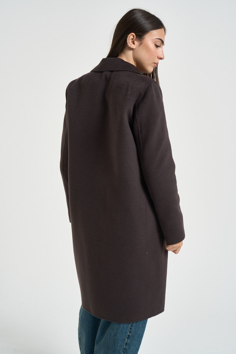 Cappotto donna monopetto marrone ESODO 008 EMME 