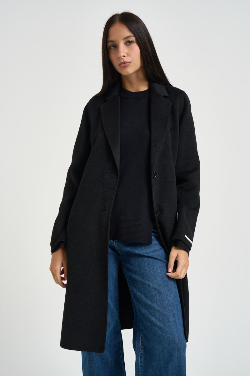 Cappotto donna monopetto nero ESODO 012 EMME 