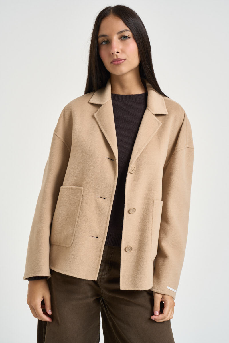 Cappotto donna corto beige FLIPPER 003 EMME 