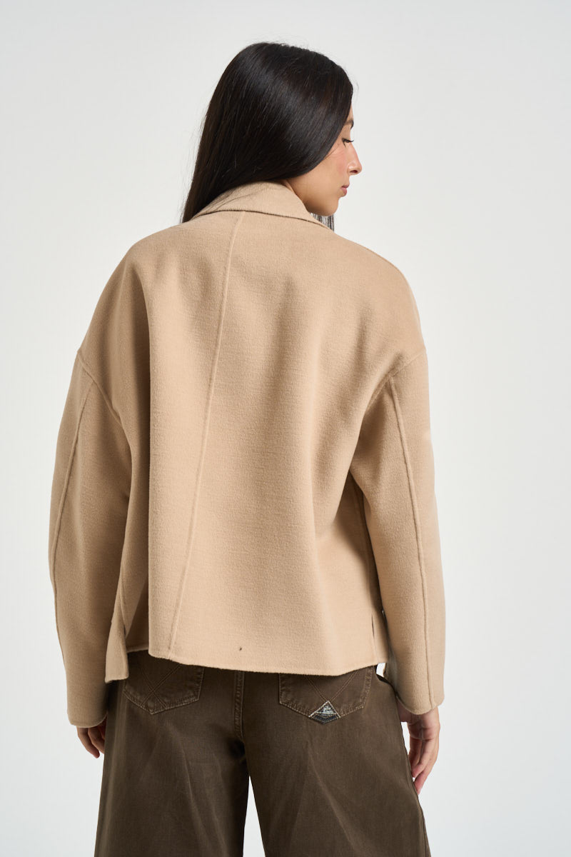 Cappotto donna corto beige FLIPPER 003 EMME 