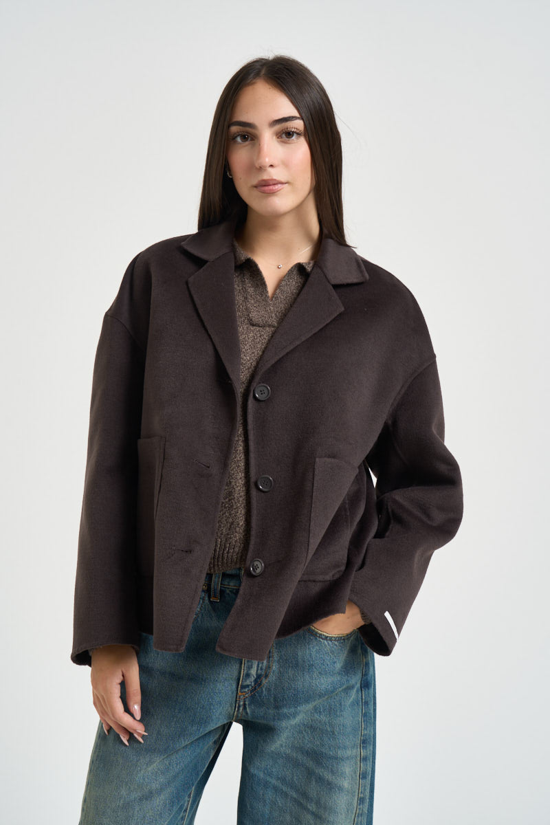 Cappotto donna corto marrone FLIPPER 008 EMME 