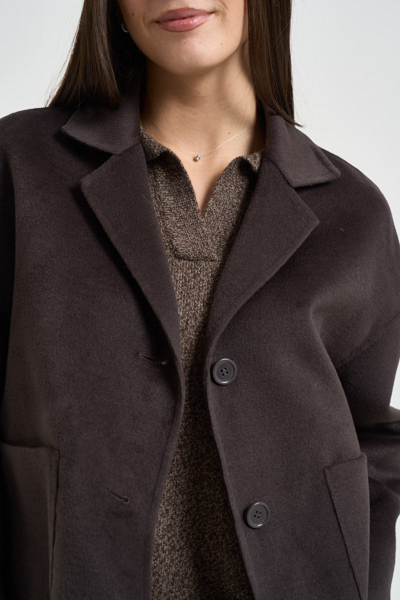 Cappotto donna corto marrone FLIPPER 008 EMME 