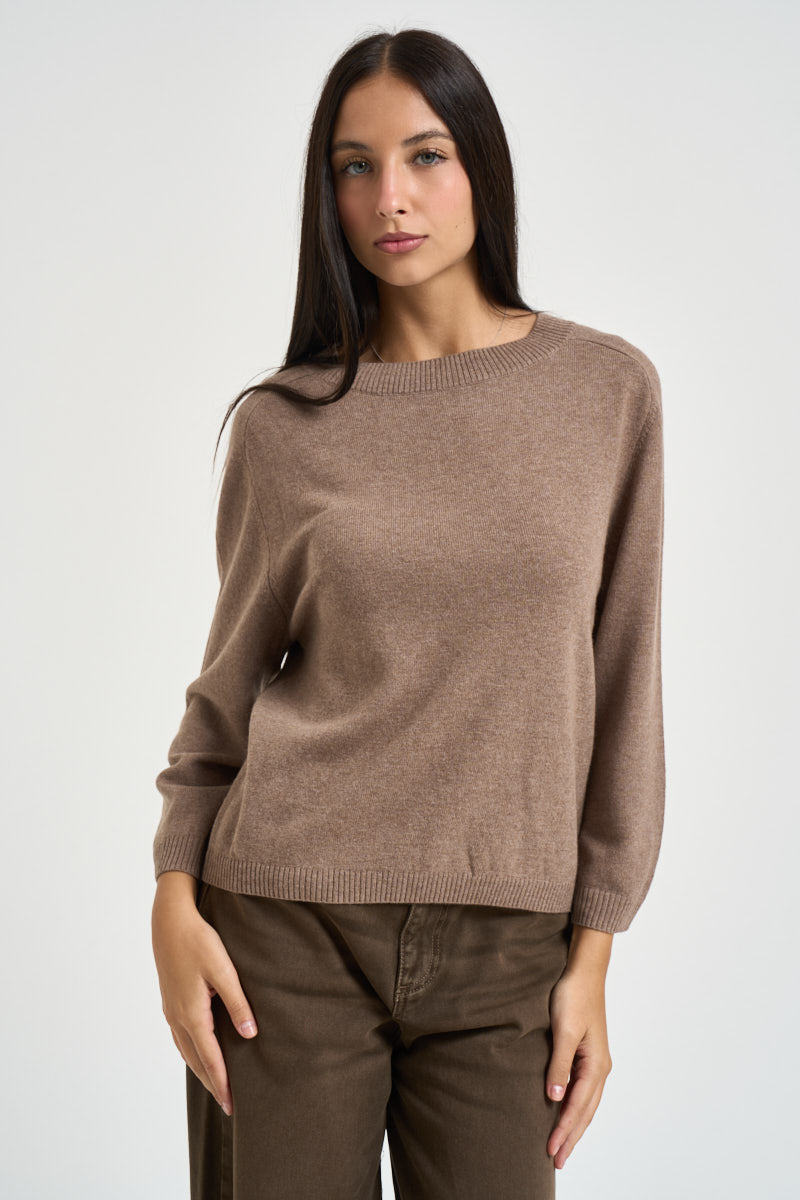 Maglia donna girocollo tortora GREIGE 004 EMME 
