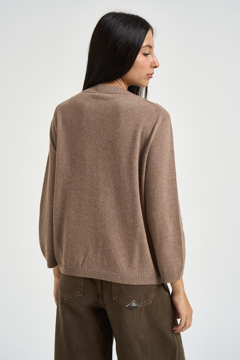Maglia donna girocollo tortora GREIGE 004 EMME 