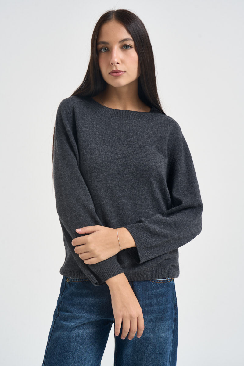Maglia donna girocollo antracite GREIGE 006 EMME 