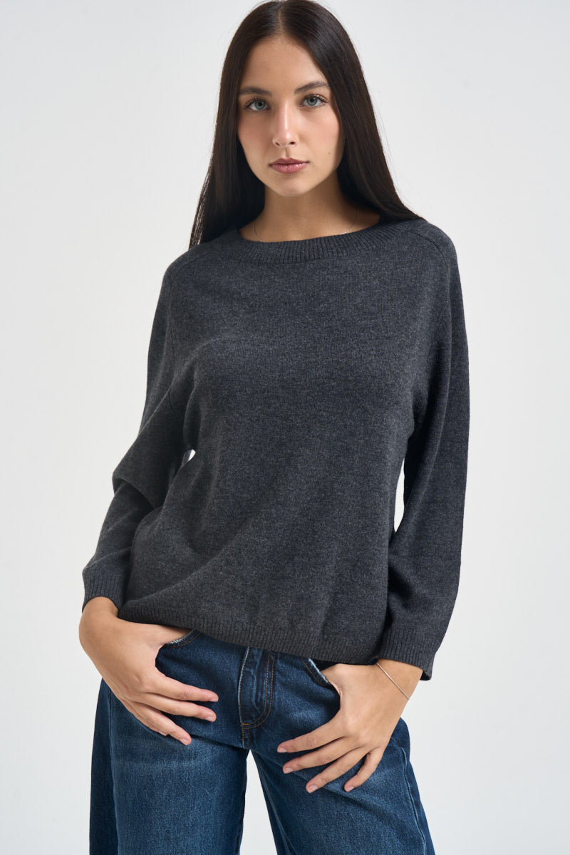 Maglia donna girocollo antracite GREIGE 006 EMME 