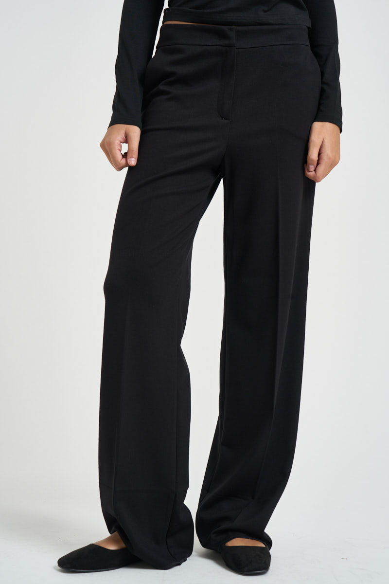 Pantaloni donna gamba larga neri PALACE 005 EMME 