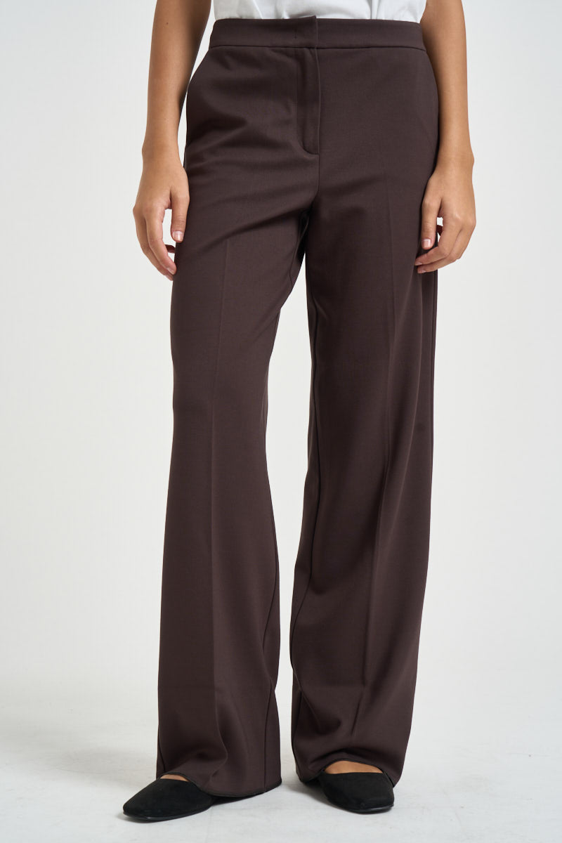 Pantaloni donna gamba larga marrone PALACE 006 EMME 