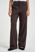 Pantaloni donna gamba larga marrone PALACE 006 EMME 