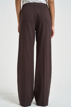 Pantaloni donna gamba larga marrone PALACE 006 EMME 