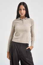 Maglia donna polo sabbia mèlange SPONDA 006 EMME 