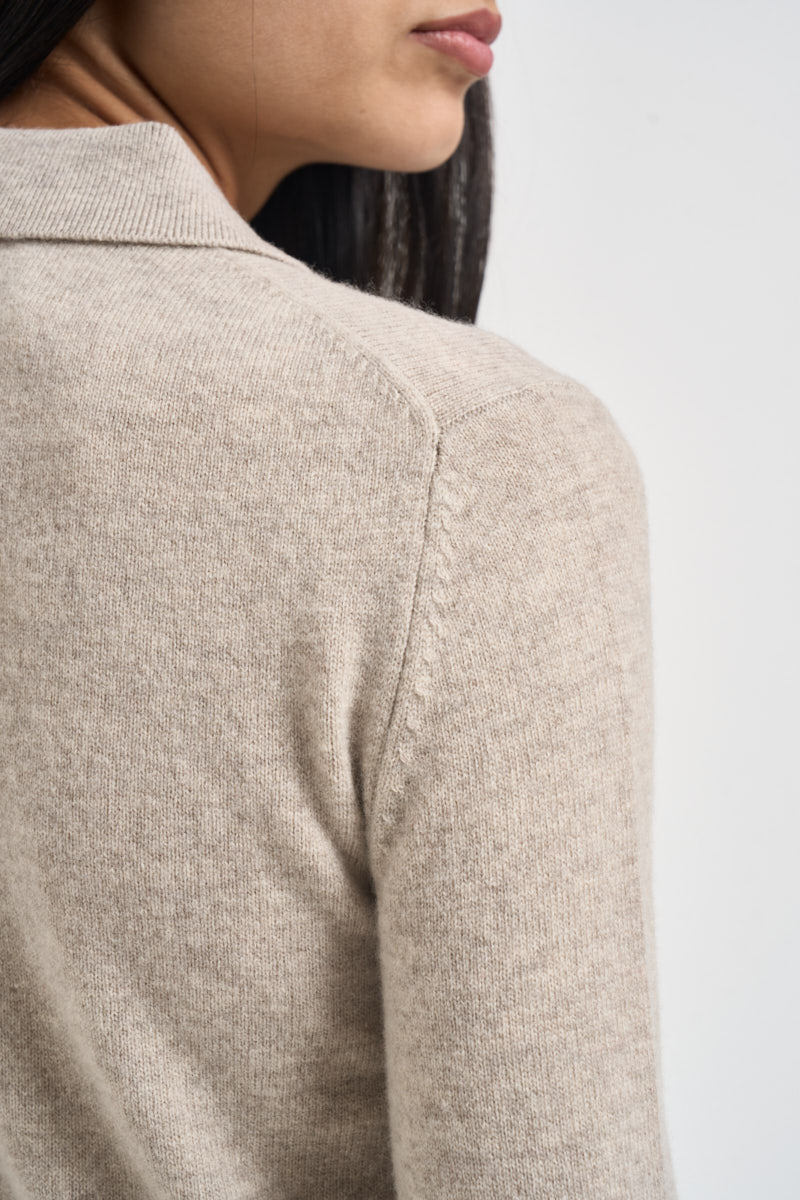 Maglia donna polo sabbia mèlange SPONDA 006 EMME 