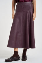 Gonna donna midi in ecopelle bordeaux 15312 BORDEAUX FORTE FORTE 