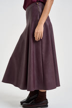 Gonna donna midi in ecopelle bordeaux 15312 BORDEAUX FORTE FORTE 