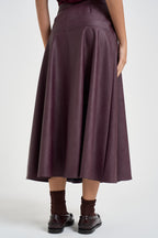 Gonna donna midi in ecopelle bordeaux 15312 BORDEAUX FORTE FORTE 