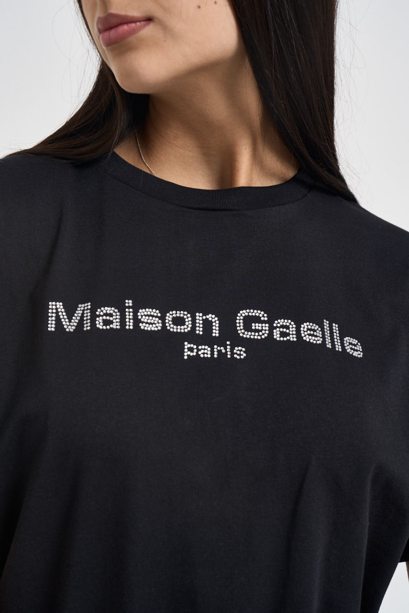 T-shirt donna girocollo nera GAABW11326 NERO GAELLE 