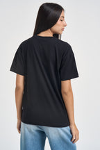 T-shirt donna girocollo nera GAABW11326 NERO GAELLE 