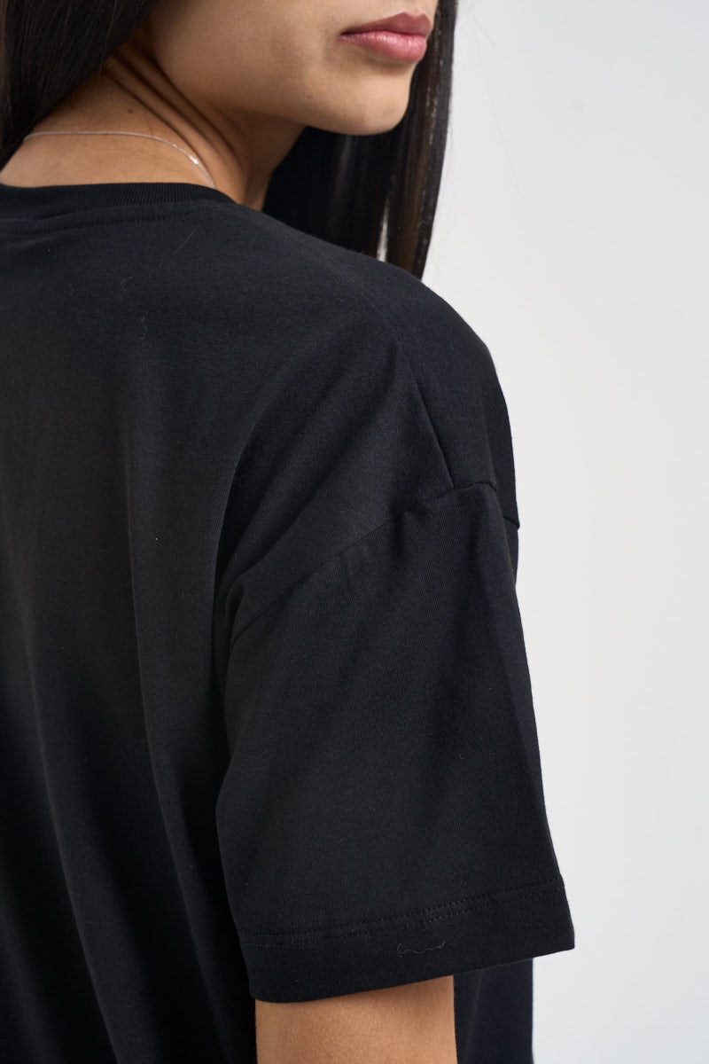 T-shirt donna girocollo nera GAABW11326 NERO GAELLE 