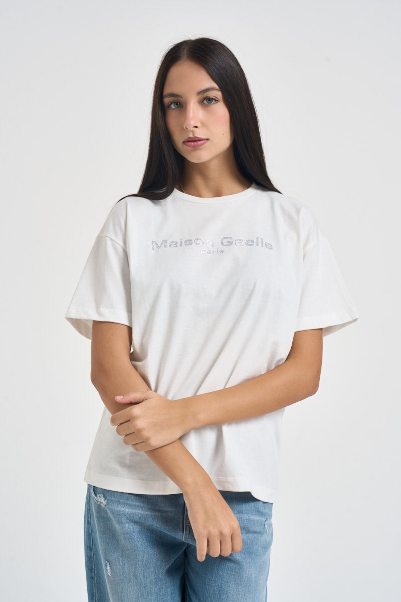 T-shirt donna girocollo bianca GAABW11326 OFFWHITE GAELLE 