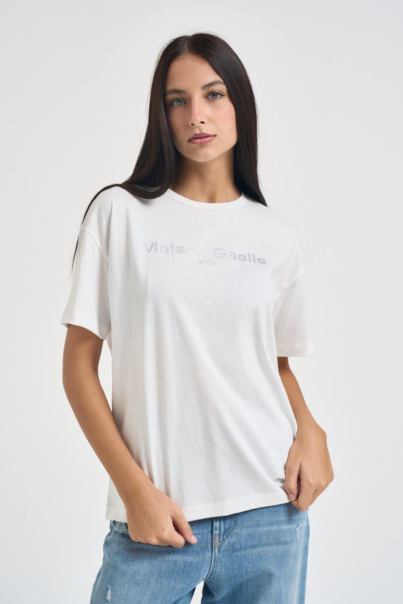 T-shirt donna girocollo bianca GAABW11326 OFFWHITE GAELLE 