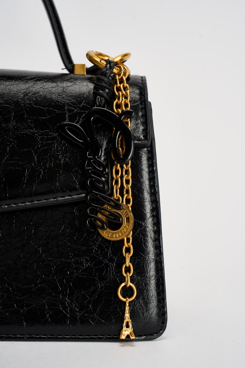 Borsa donna in ecopelle lucida nera GAACW03285 NERO GAELLE 